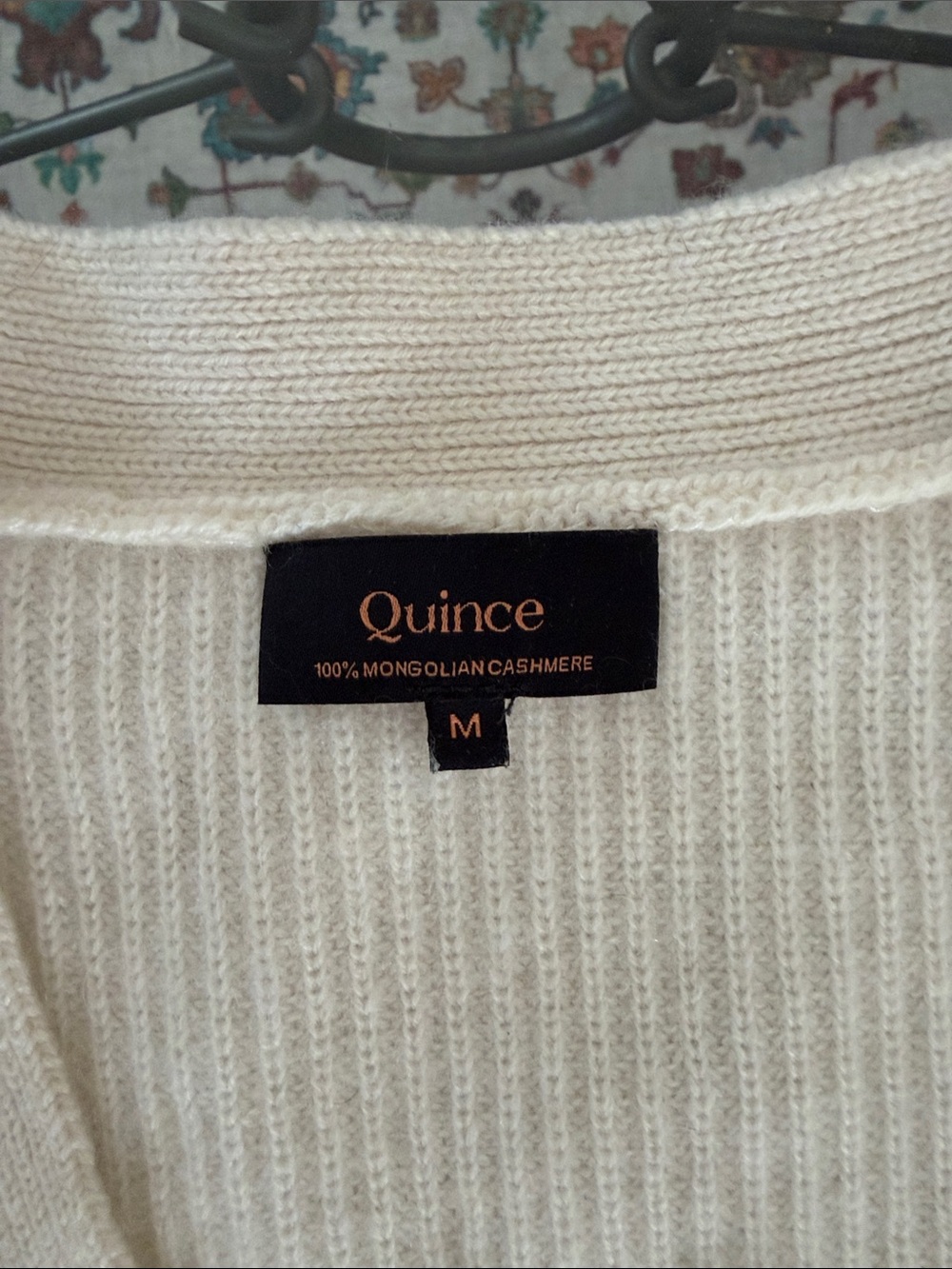 Quince Ivory Mongolian Cashmere Oversized Boyfriend Cardigan Sweater - Picture 3 of 4